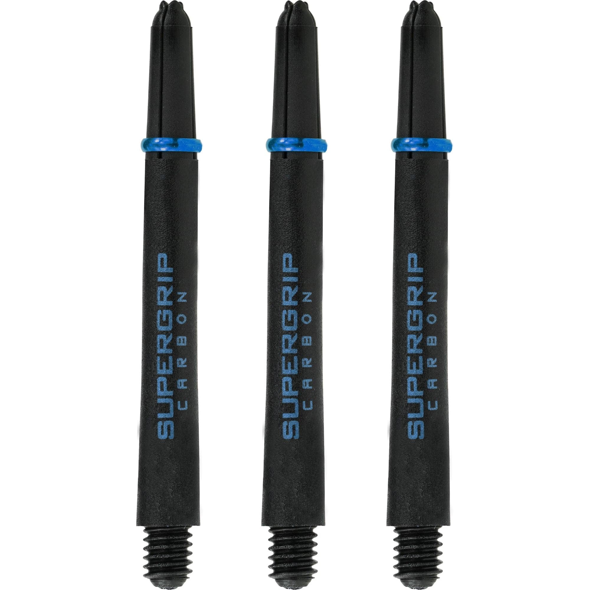 Harrows Supergrip Carbon Schäfte – 47 Mm, Carbon Mit Silber | Für Darts, Ohne Gewinde | 3er Set Mit Präzisem Halteklick