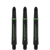 Harrows Supergrip Carbon Dart Shafts - Black & Green Tweenie