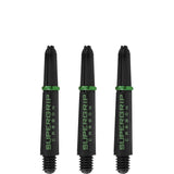 Harrows Supergrip Carbon Dart Shafts - Black & Green Short