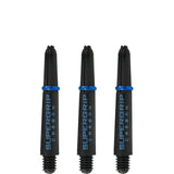 Harrows Supergrip Carbon Dart Shafts - Black & Aqua Short