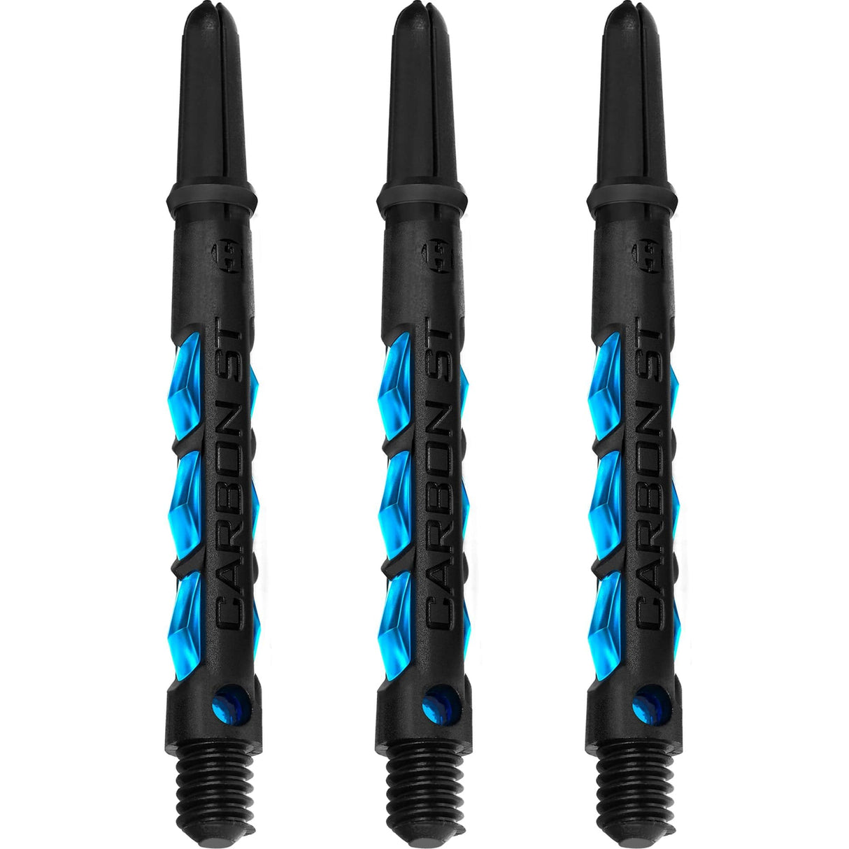 Harrows Carbon ST Shafts - Dart Stems - Black & Aqua Blue Medium
