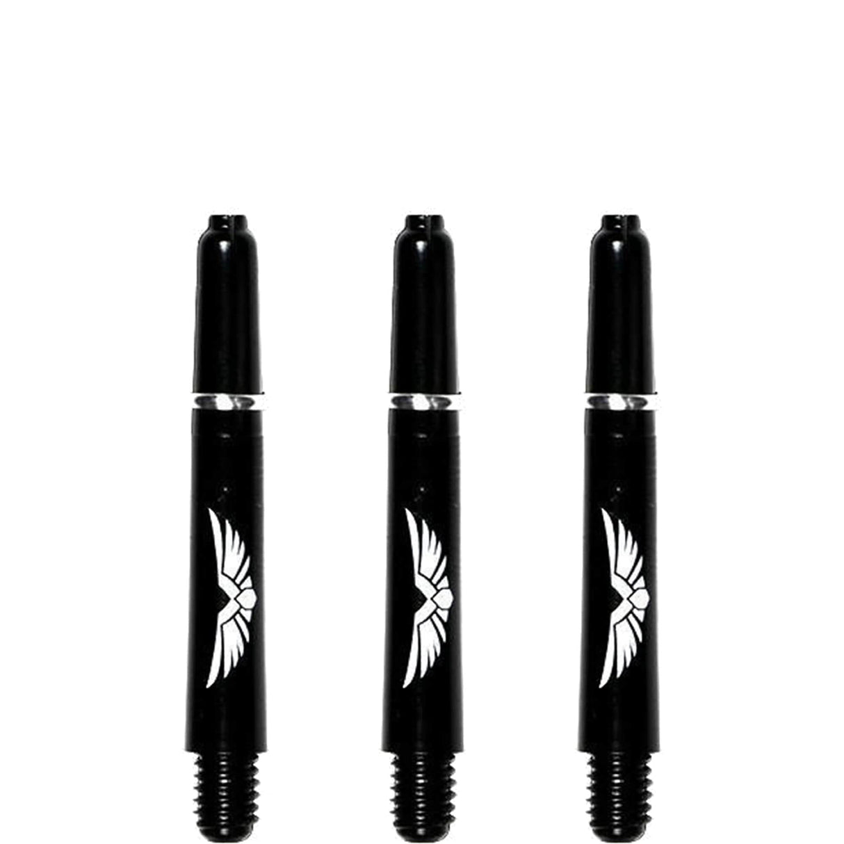 *Shot Eagle Claw Dart Shafts - with Machined Rings - Strong Polycarbonate Stems - Black Short