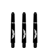 *Shot Eagle Claw Dart Shafts - with Machined Rings - Strong Polycarbonate Stems - Black Short