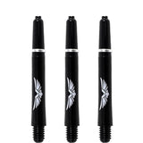 *Shot Eagle Claw Dart Shafts - with Machined Rings - Strong Polycarbonate Stems - Black Tweenie