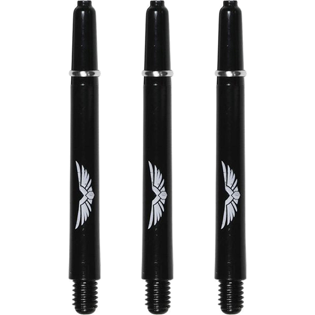 *Shot Eagle Claw Dart Shafts - with Machined Rings - Strong Polycarbonate Stems - Black Medium
