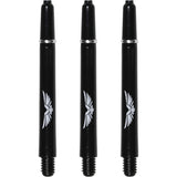 *Shot Eagle Claw Dart Shafts - with Machined Rings - Strong Polycarbonate Stems - Black Medium