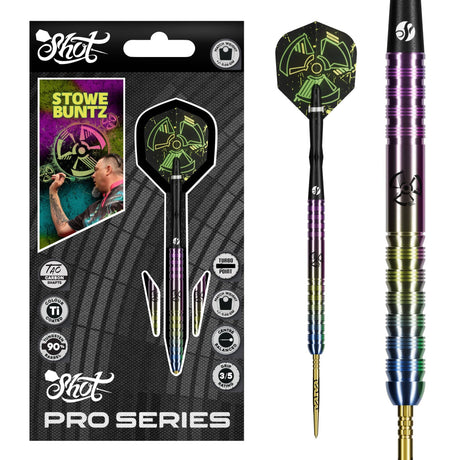 Shot Pro Series TP Darts - Steel Tip - 90% Tungsten - Stowe Buntz 3.0 23g