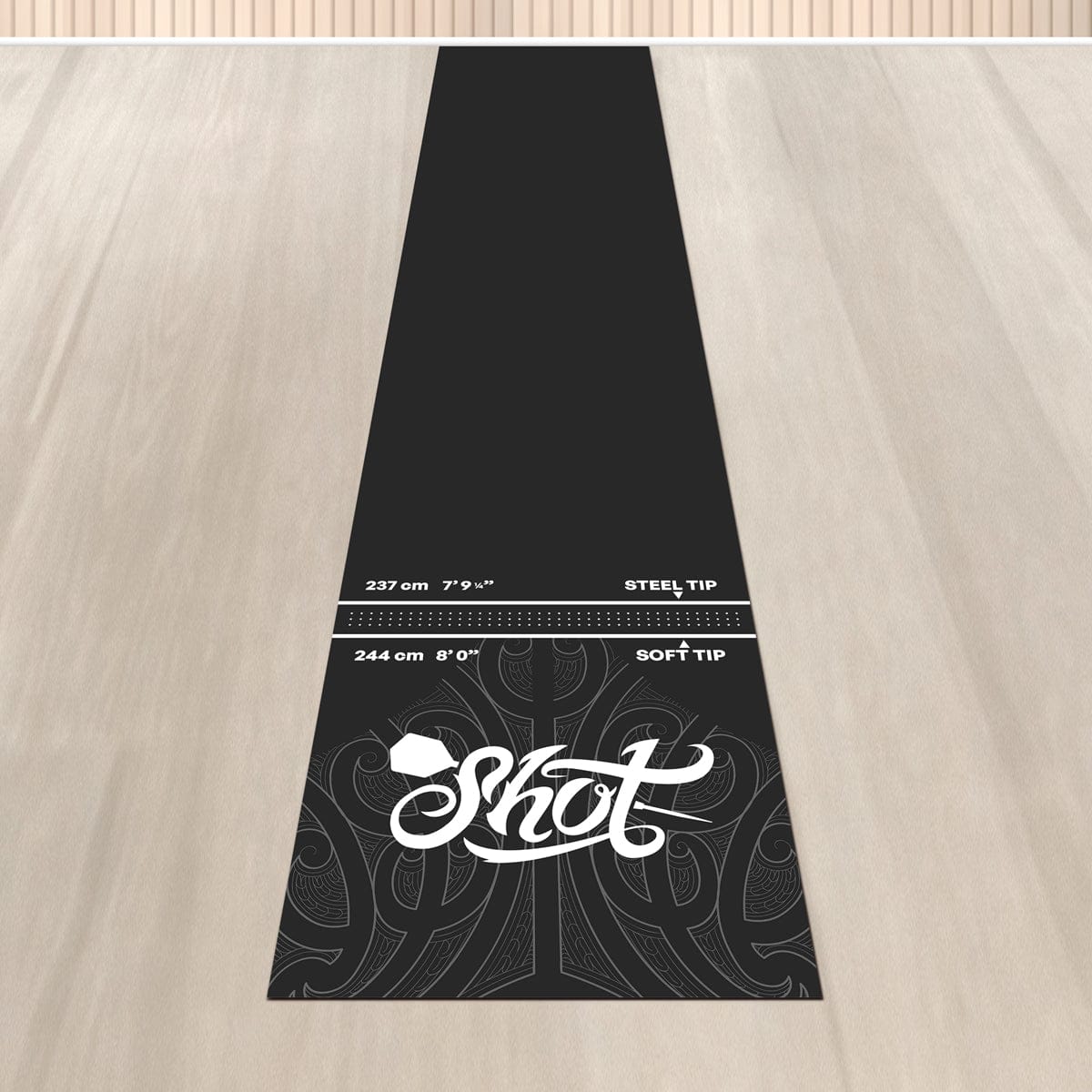 Shot Rubber Dart Mat - Heavy Duty - Floor Protection - 300cm x 60cm - Black