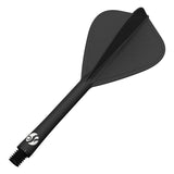 Shot Flight Deck - One Piece Dart Flight and Shaft System - Kite - Black