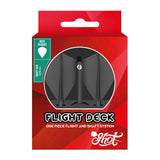 Shot Flight Deck - One Piece Dart Flight and Shaft System - Kite - Black