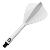 Shot Flight Deck - One Piece Dart Flight and Shaft System - Kite - White