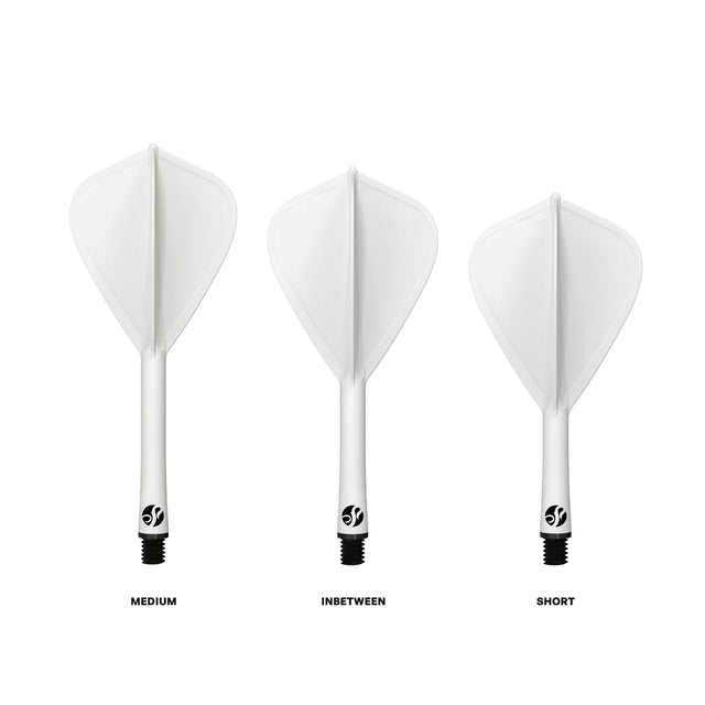 Shot Flight Deck - One Piece Dart Flight and Shaft System - Kite - White