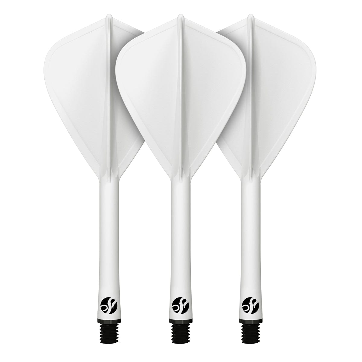 Shot Flight Deck - One Piece Dart Flight and Shaft System - Kite - White