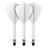 Shot Flight Deck - One Piece Dart Flight and Shaft System - Kite - White