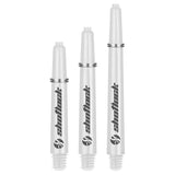 Shot Lock Dart Shafts - Durable Nylon Stems - with Shot Lock Rings - White