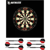 Ruthless Home Darts Centre - Square Jigsaw Surround & Hotshot Dartboard - 2 sets of darts
