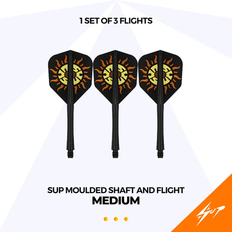 Caliburn SUP Dart Flights - Moulded Shaft & Flight - Sun - Standard No6
