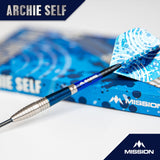 Mission Archie Self Darts - Steel Tip - 90% Tungsten - Blue & Silver