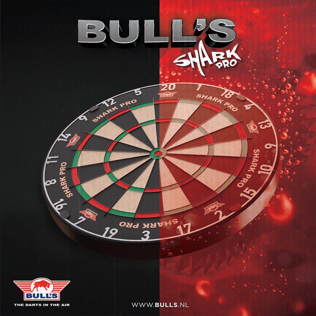 Bulls Shark Pro Dartboard - Advanced Competition Bristle Board