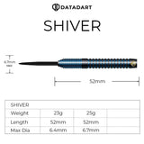 Datadart Shiver Darts - Steel Tip - 90% Tungsten