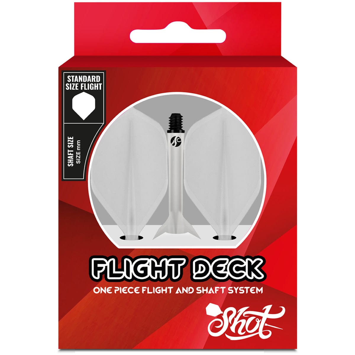 Shot Flight Deck - One Piece Dart Flight and Shaft System - Clear