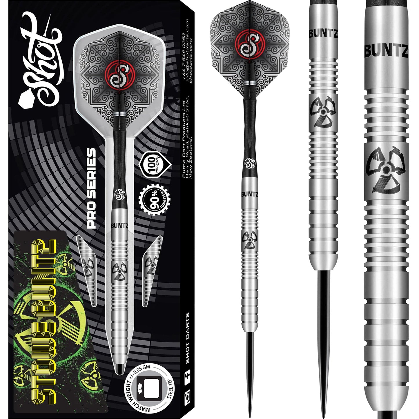 Shot Stowe Buntz Darts - Steel Tip - 90% - Pro Series 23g