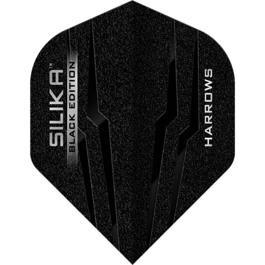 Harrows Silika Dart Flights - Black Edition - Tough Crystalline Coated - Standard No2