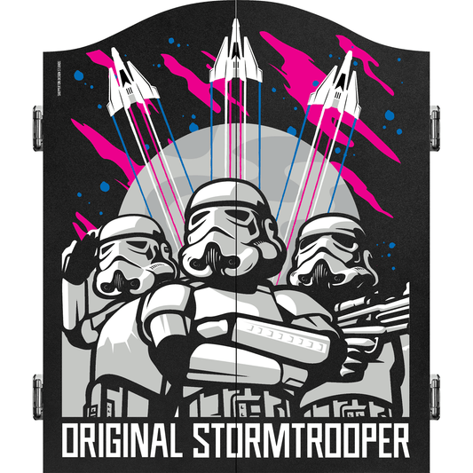 Original StormTrooper Dartboard Cabinet - C7 - Black Base - 3 Storm Trooper & 3 Space Crafts