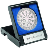 *Dartboard Medal - in Plastic Presentaton Box - Silver
