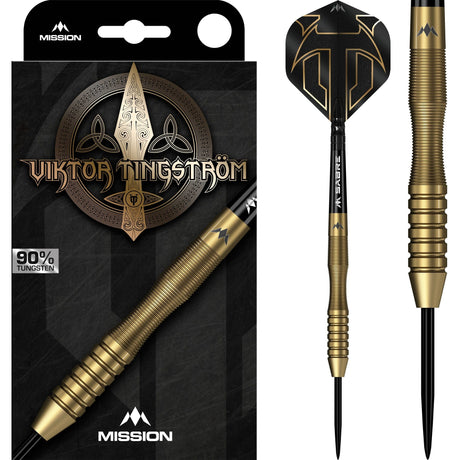Mission Viktor Tingstrom Darts - Steel Tip - 90% Tungsten - Gold