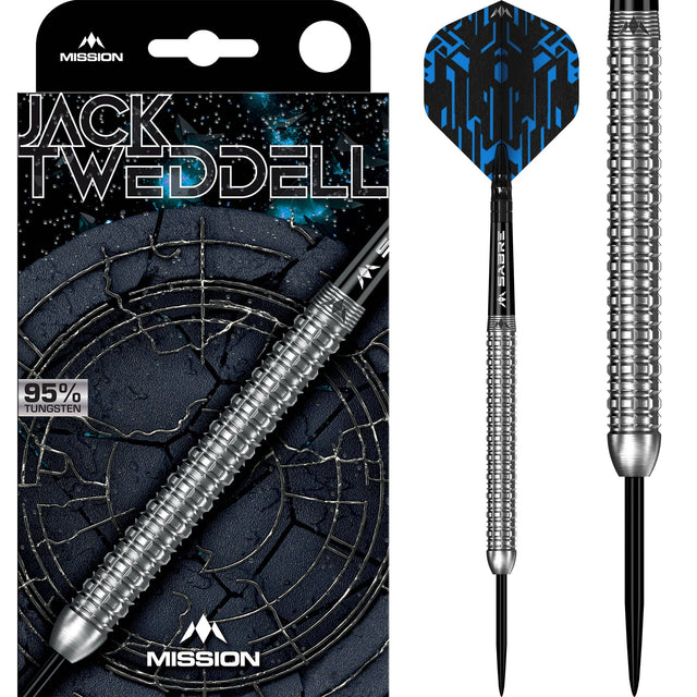 Mission Jack Tweddell Darts - Steel Tip - 95% Tungsten -  Silver