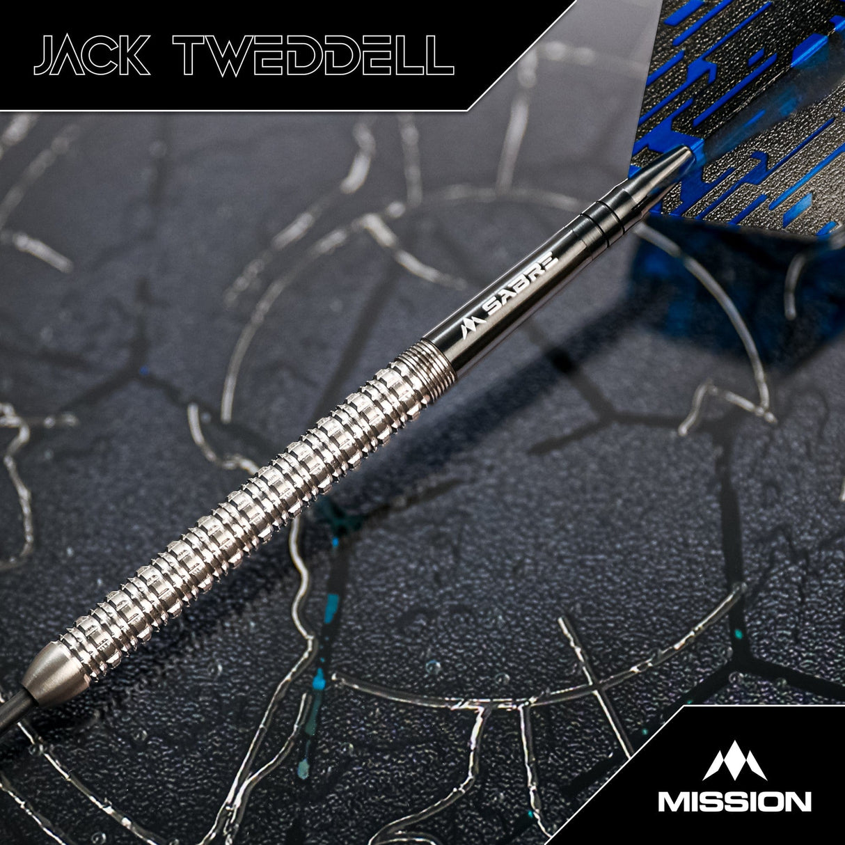 Mission Jack Tweddell Darts - Steel Tip - 95% Tungsten -  Silver