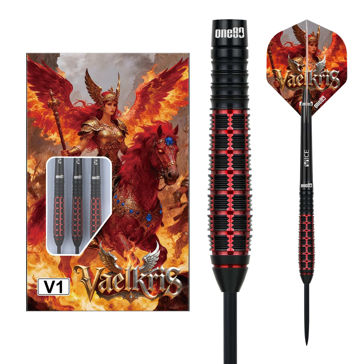 One80 Vaelkris Darts - Steel Tip - 90% Tungsten - V01