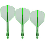 Mission Force 90 Vortex - Moulded Flight & Shaft - Standard No6 Clear Green / Short