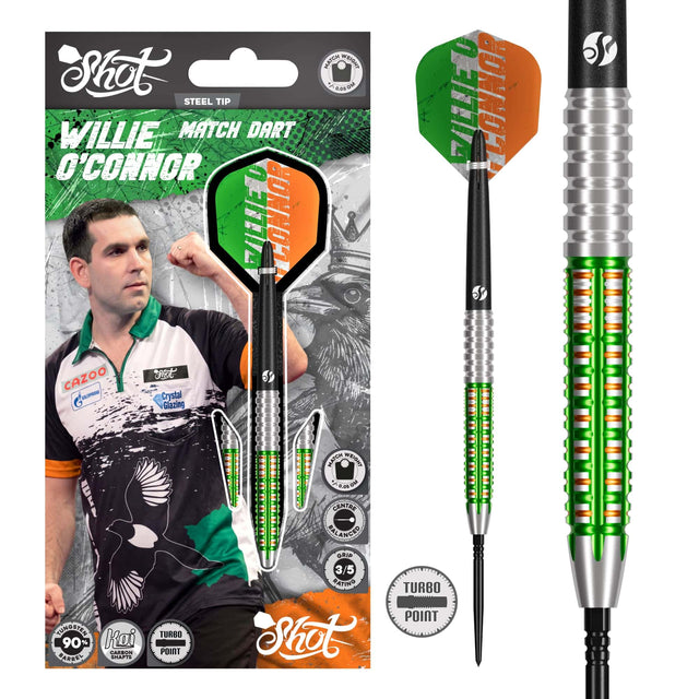 Shot Pro Series Turbo Darts - Steel Tip - 90% Tungsten - Willie O Connor