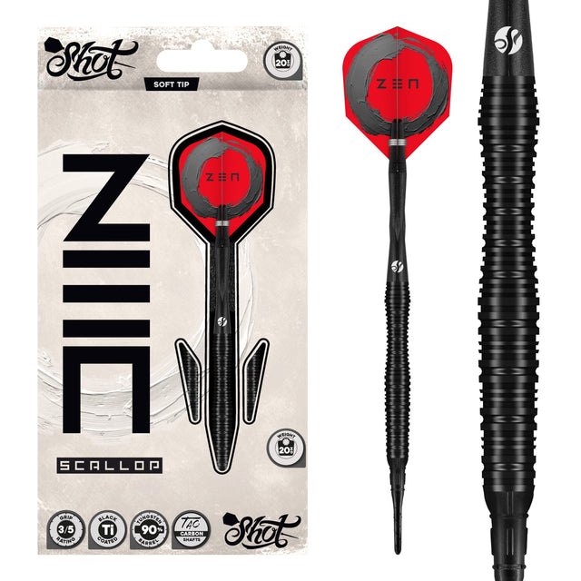 Shot Zen Darts - Soft Tip - 90% Tungsten - Scallop 20g