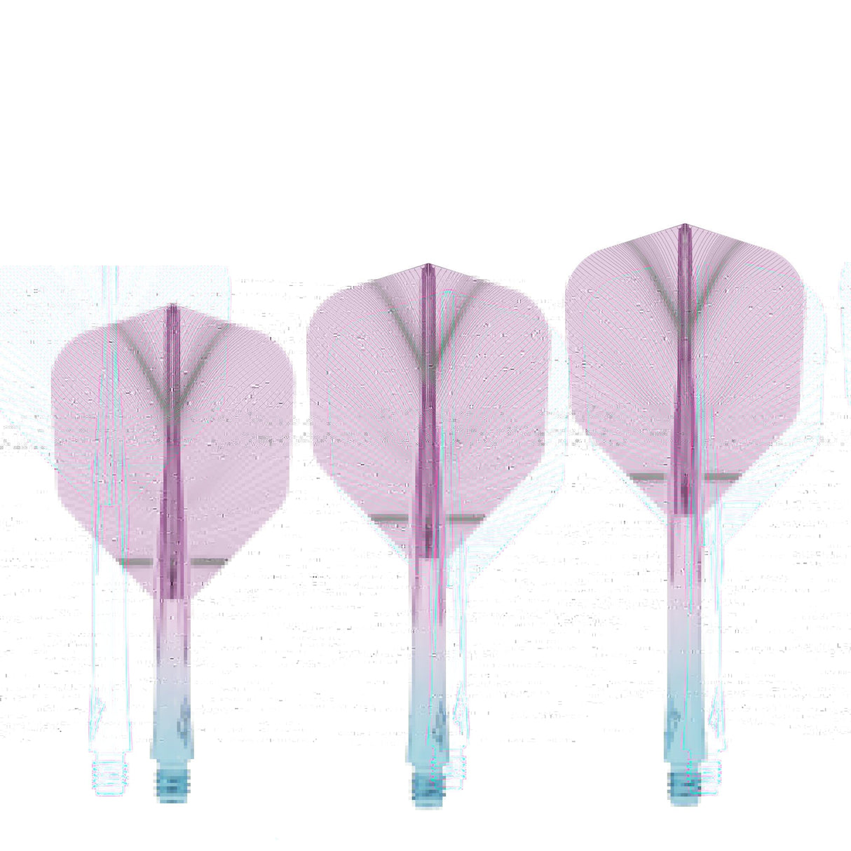 Caliburn SUP Flights - Moulded Shaft and Flight -  Standard No6 - Feather - Blue & Purple