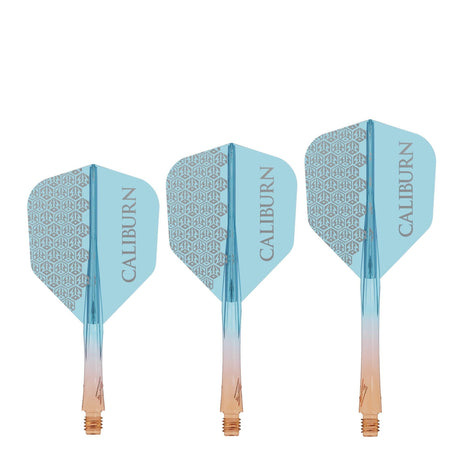 Caliburn SUP Flights - Moulded Shaft and Flight -  Standard No6 - Logo - Orange & Blue