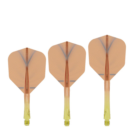 Caliburn SUP Flights - Moulded Shaft and Flight -  Standard No6 - Feather - Yellow & Orange