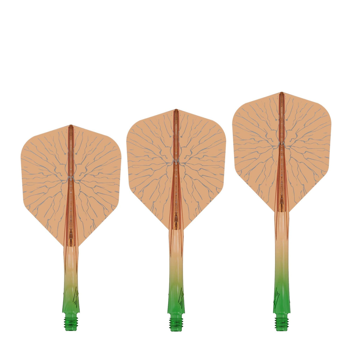 Caliburn SUP Flights - Moulded Shaft and Flight -  Standard No6 - Crack - Green & Orange