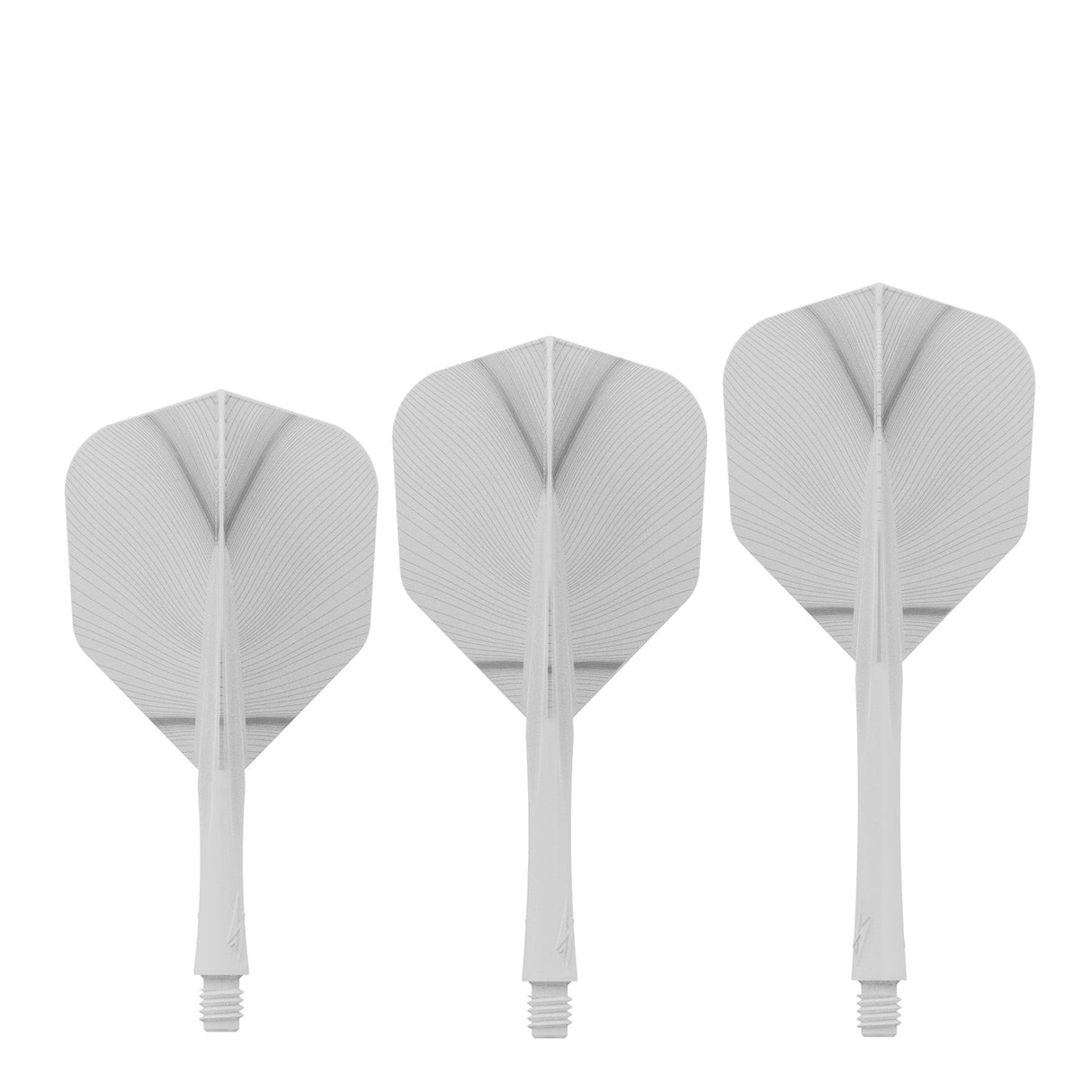 Caliburn SUP Flights - Moulded Shaft and Flight -  Standard No6 - Feather - White