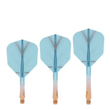Caliburn SUP Flights - Moulded Shaft and Flight -  Standard No6 - Feather - Orange & Blue