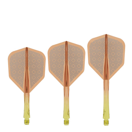 Caliburn SUP Flights - Moulded Shaft and Flight -  Standard No6 - Block - Yellow & Orange