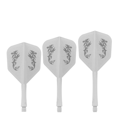 Caliburn SUP Flights - Moulded Shaft and Flight -  Standard No6 - Dragon - White