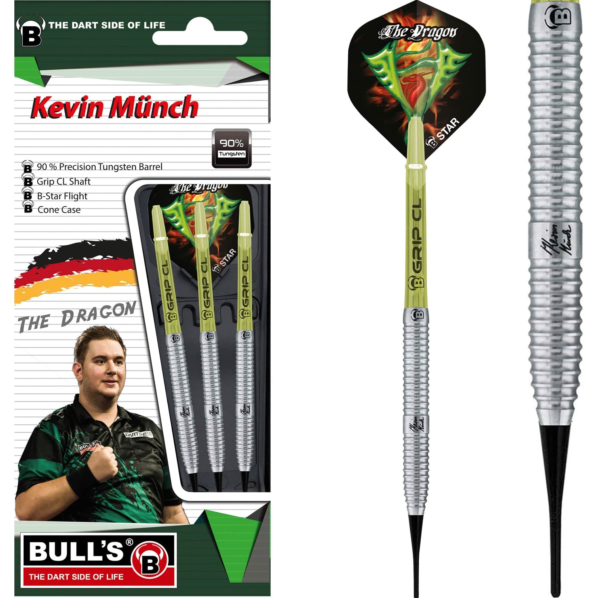 BULL'S Kevin Munch G2 - Soft Tip - 90% Tungsten - The Dragon