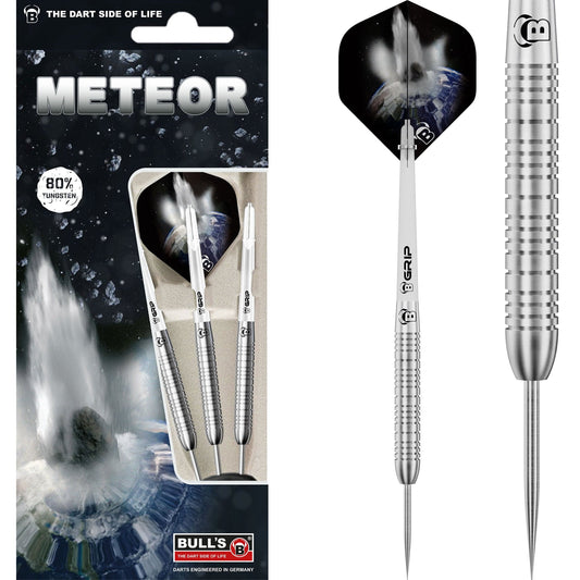 BULL'S Meteor Darts - Steel Tip - 80% Tungsten - MT4 - Ringed 22g