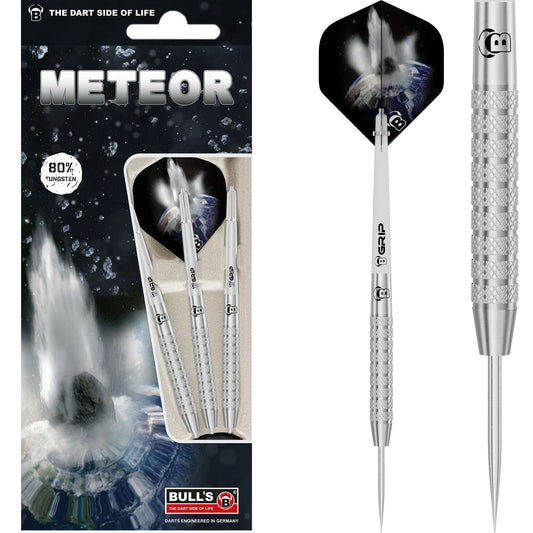 BULL'S Meteor Darts - Steel Tip - 80% Tungsten - MT6 - Multi Knurl 23g