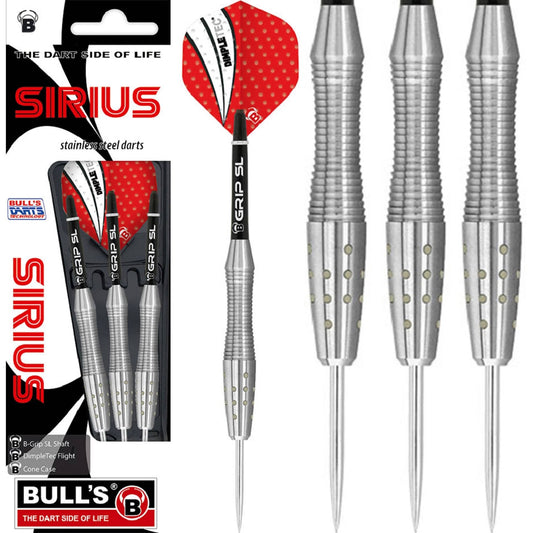 BULL'S Sirius Darts - Steel Tip - Stainless Steel - Rear Scallop 21g