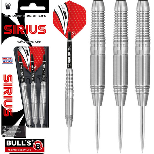 BULL'S Sirius Darts - Steel Tip - Stainless Steel - Rear Ringed 22g