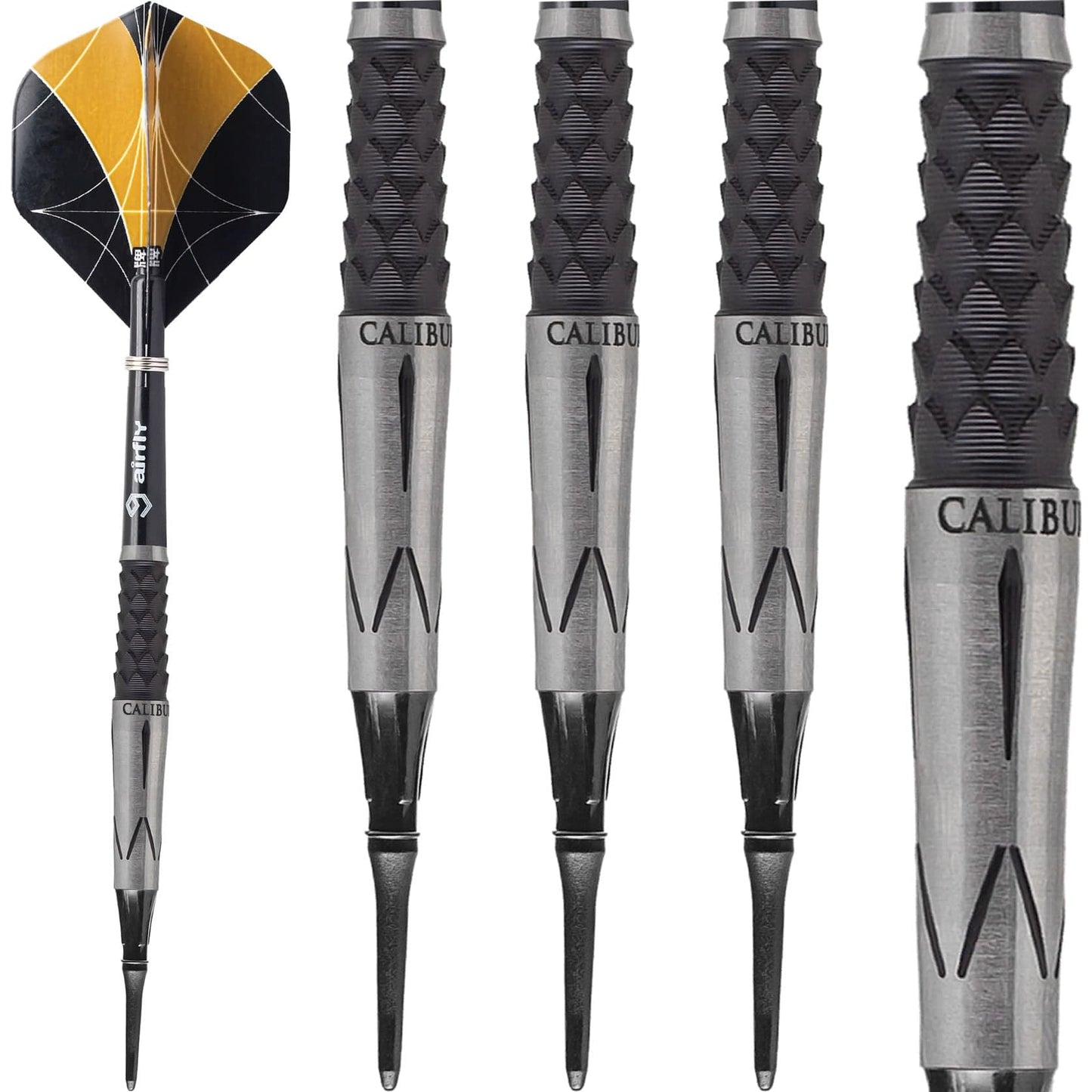 Caliburn Player Darts - Soft Tip - 95% - Black Titanium - Mamba 19g